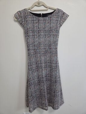 Papillon Multicolor Tweed A-Line Midi Dress